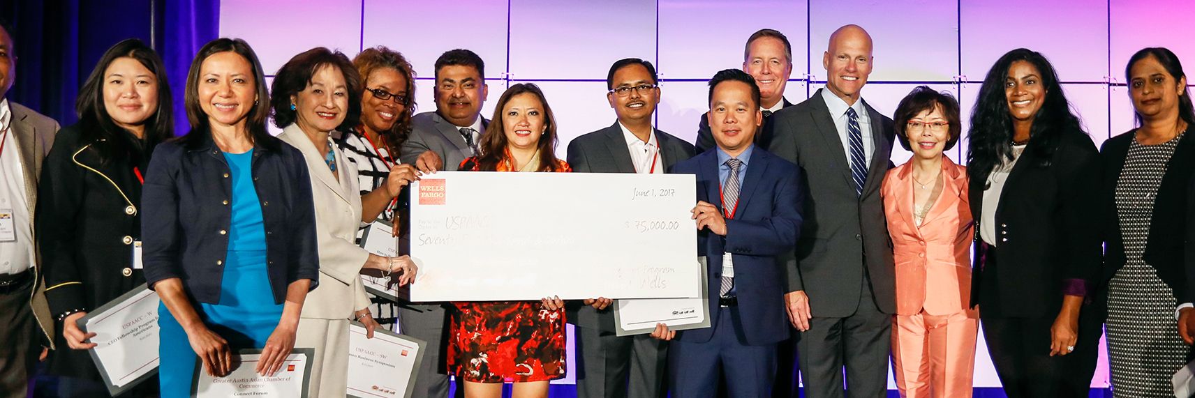 Microgrant recipients with sponsors at CelebrASIAN