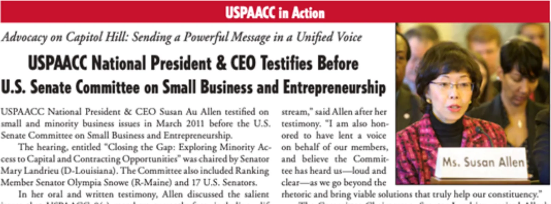 2011 — Senate Small Business Committee testimony