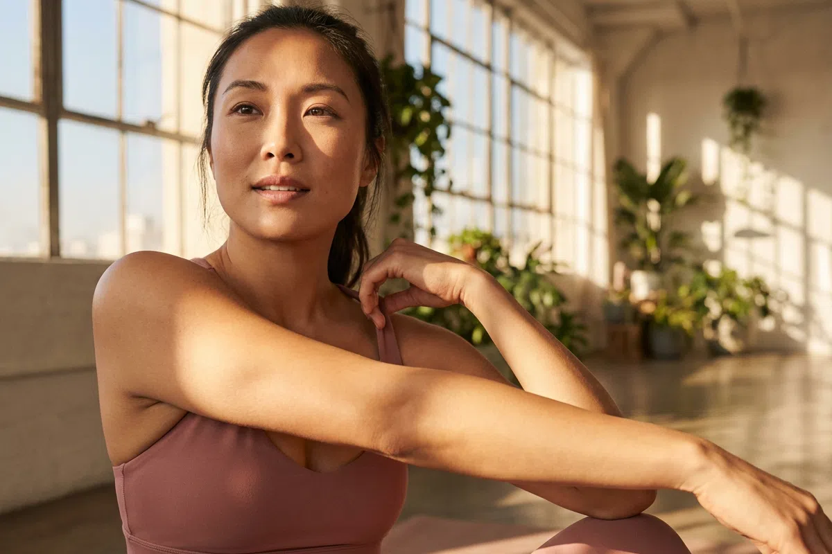 Background image where girl doing fitness session
