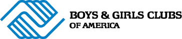Boys & Girls Clubs logo with two abstract blue hands forming a H shape and black text.