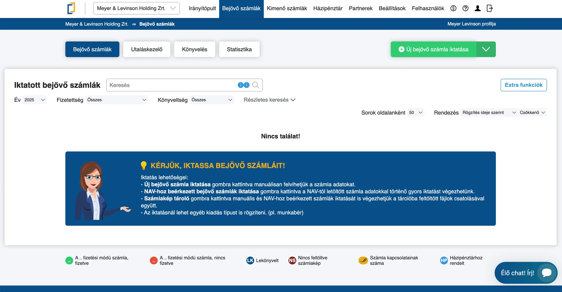 bejovoszamlak.hu felületei dashboard QUiCK