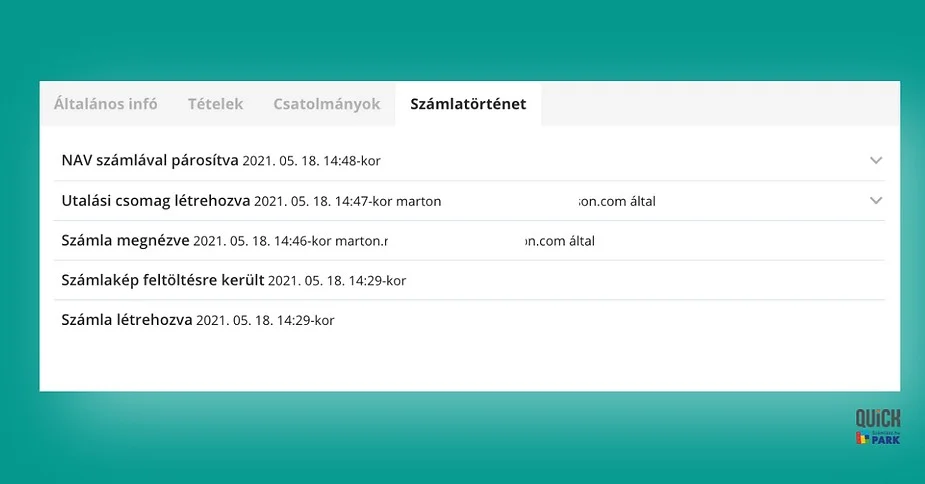 számlatörténet