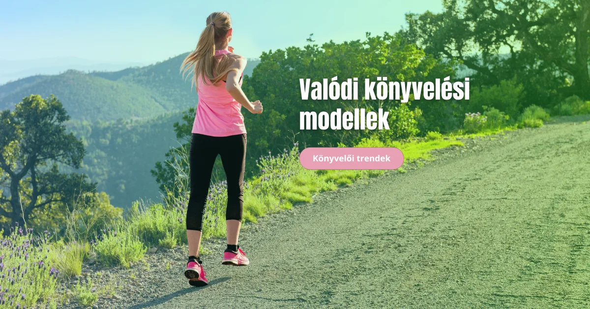 nő fut a hegyen valódi könyvelési modellek könyvelői trendek felirat könyvelés