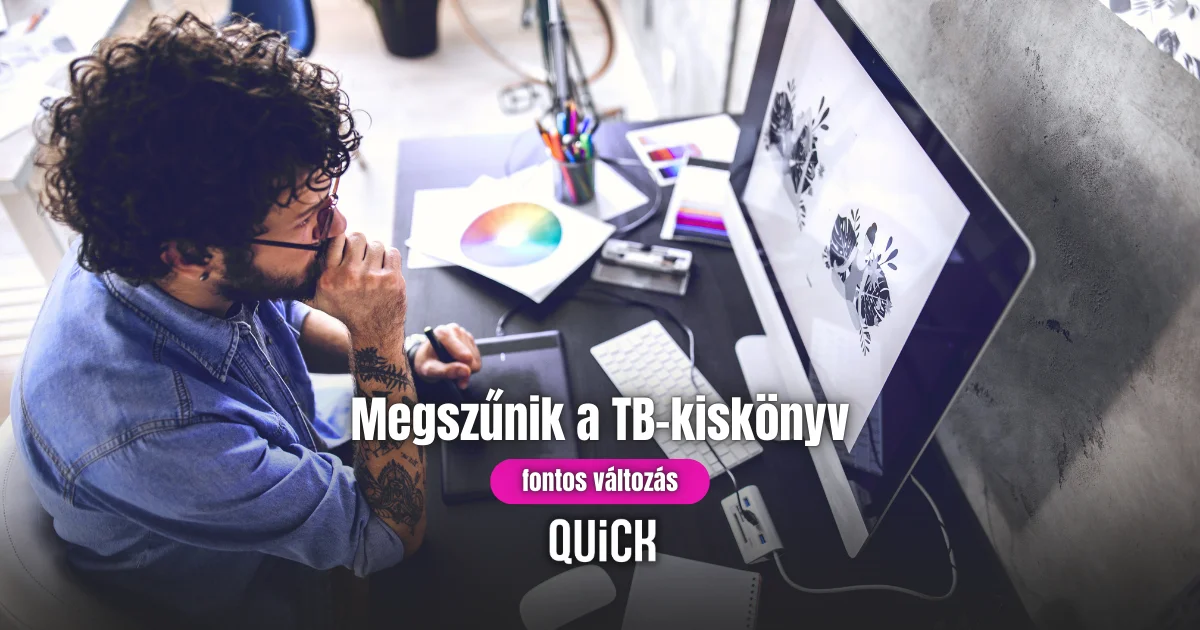 férfi dolgozik megszűnik a TB kiskönyv felirat quick