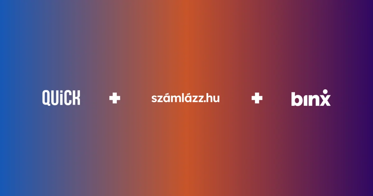 quick számlázz.hu binx logo szupertrió pénzügy vállalkozó vállalkozás céges pénzügyek legózd össze a vállalkozásod folyamatait