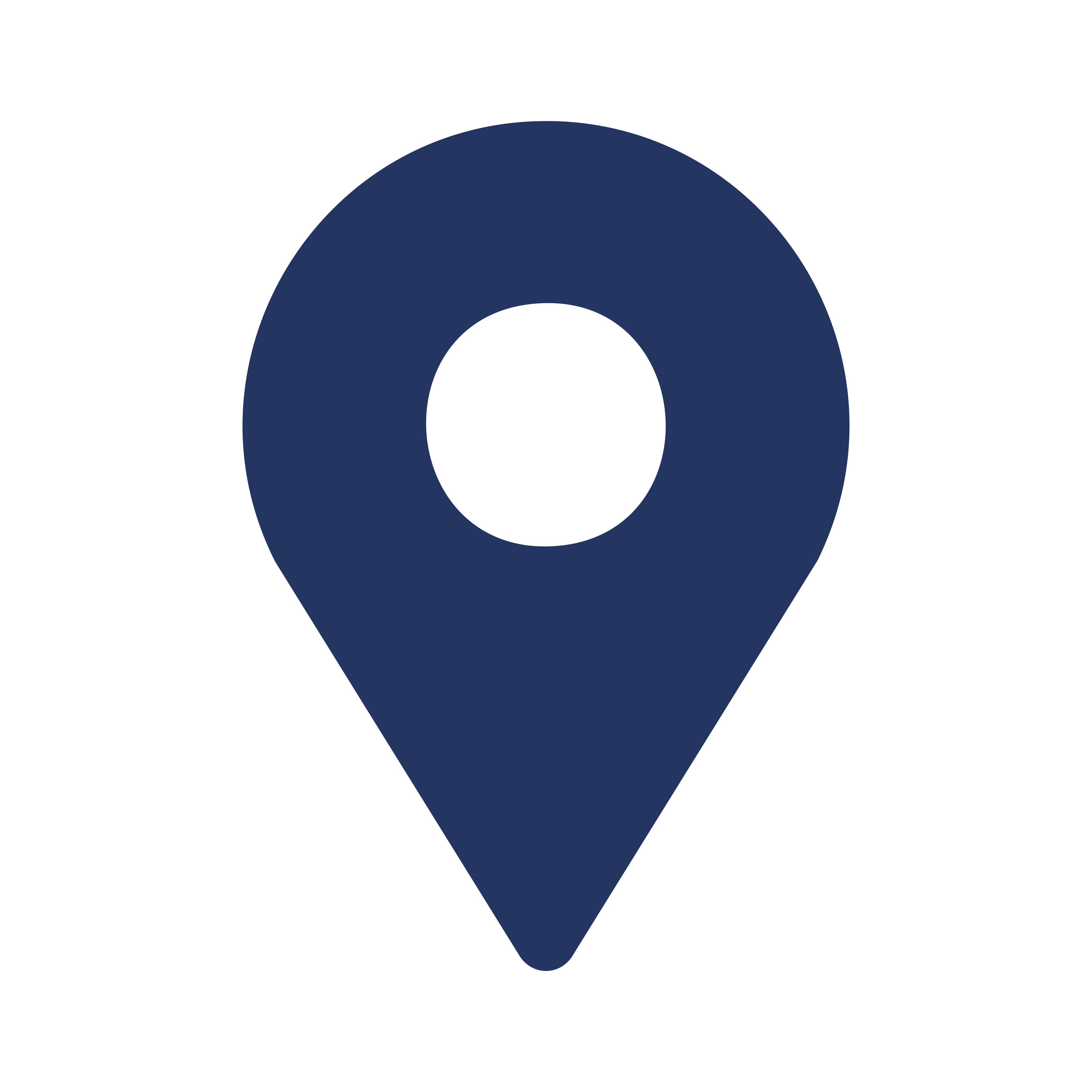 Standortsymbol mit einem runden Pin und einem Loch in der Mitte.