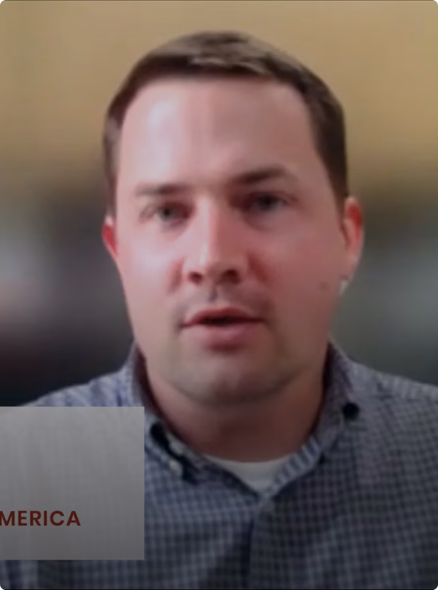 Brian Beck, Chief Manufacturing Officer at Magnet Schultz of America, speaking on camera about VMax Group teamwork training