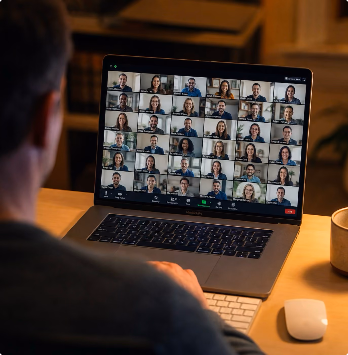 Top Gun Teamwork team accountability training cohort on a laptop video call