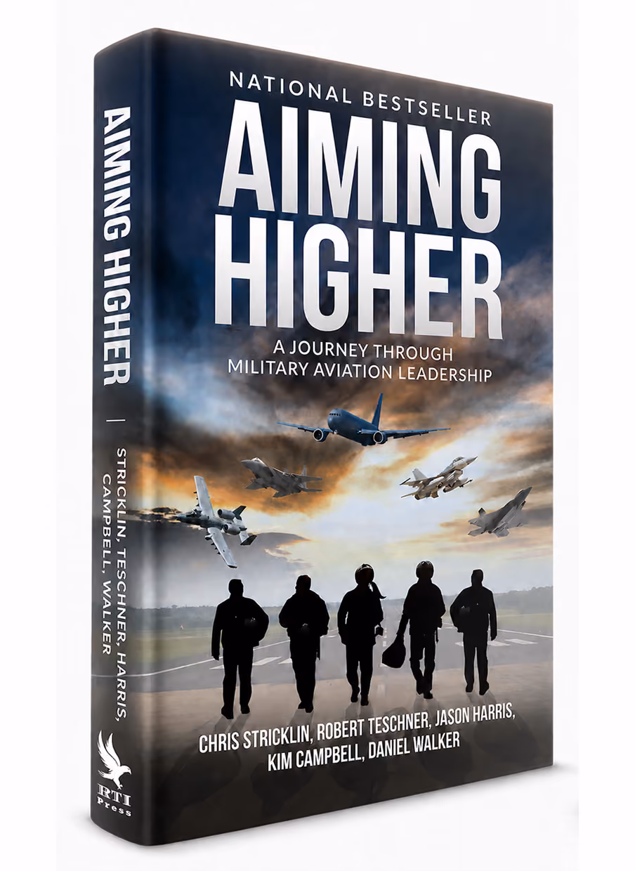 Cover of Aiming Higher, a journey through military aviation leadership