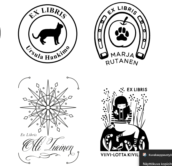 Ex libris -malliesimerkki