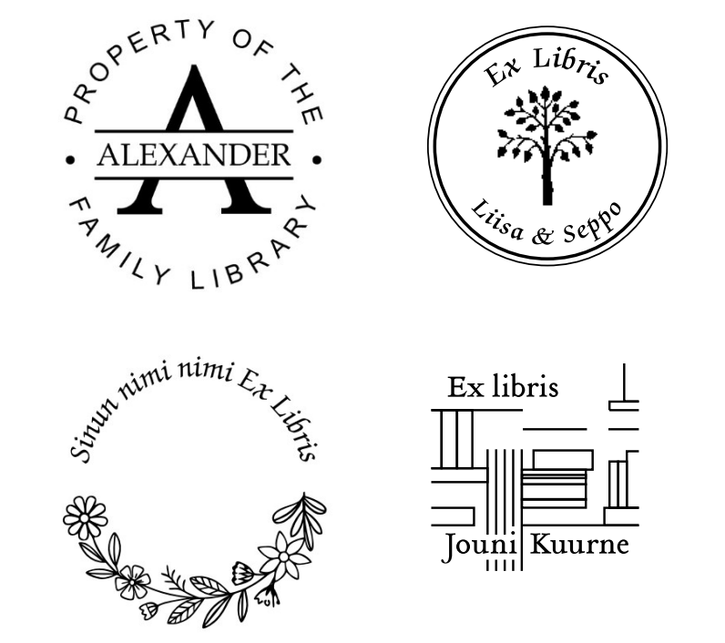 Ex libris -malliesimerkki