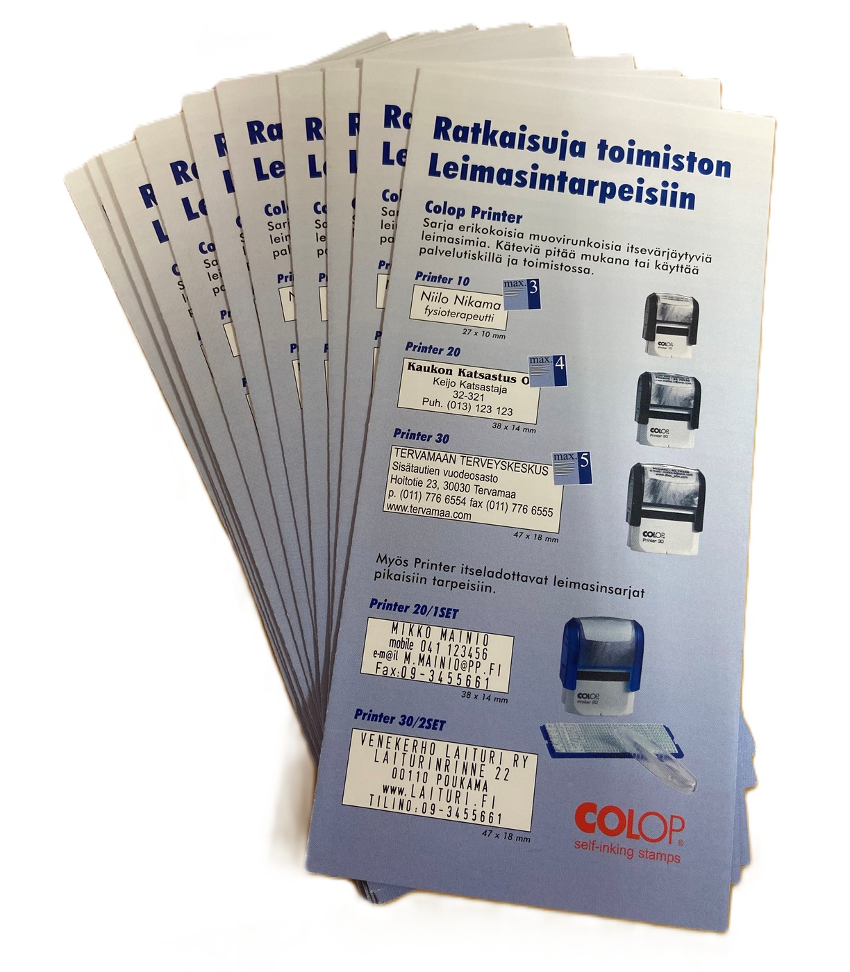 Painettuja Colop-esitteitä