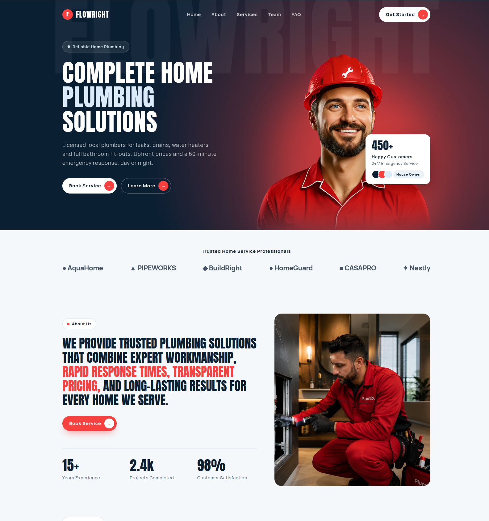 Flowright Plumbing website