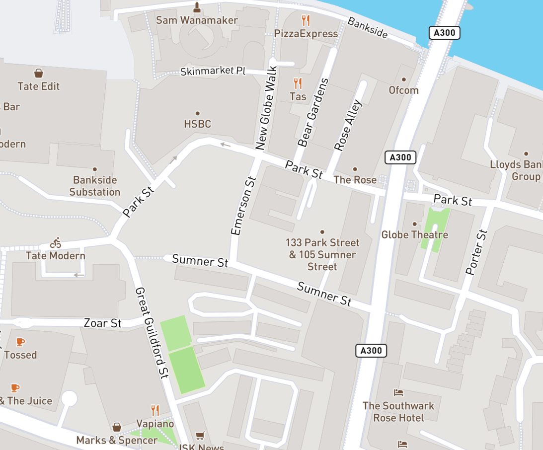 Map showing Tide Bankside, 8 Emerson St, London SE1 9DU