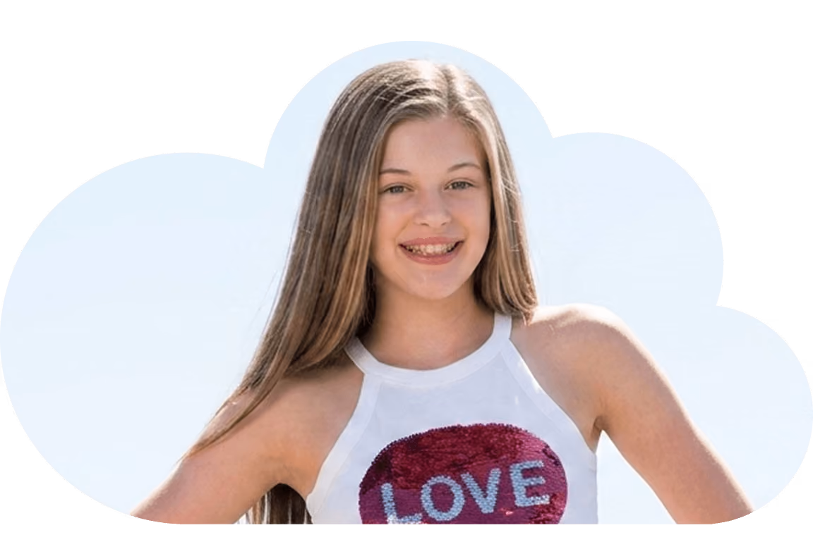 teenage girl confident smiling