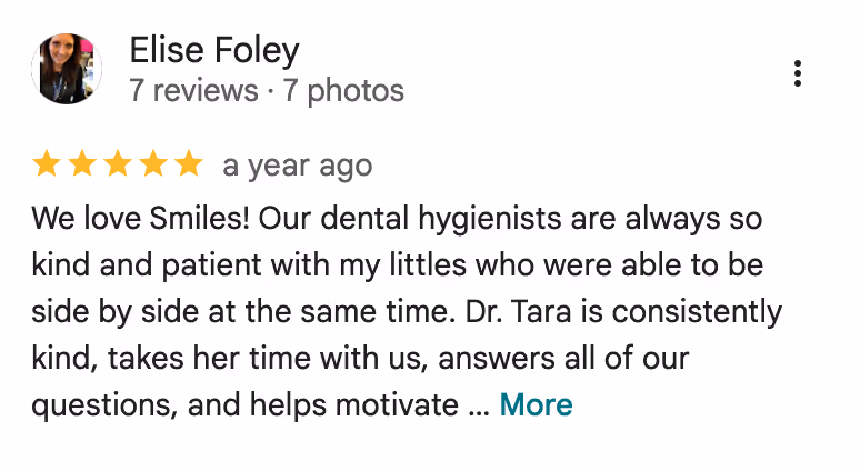 patient review screenshot from google