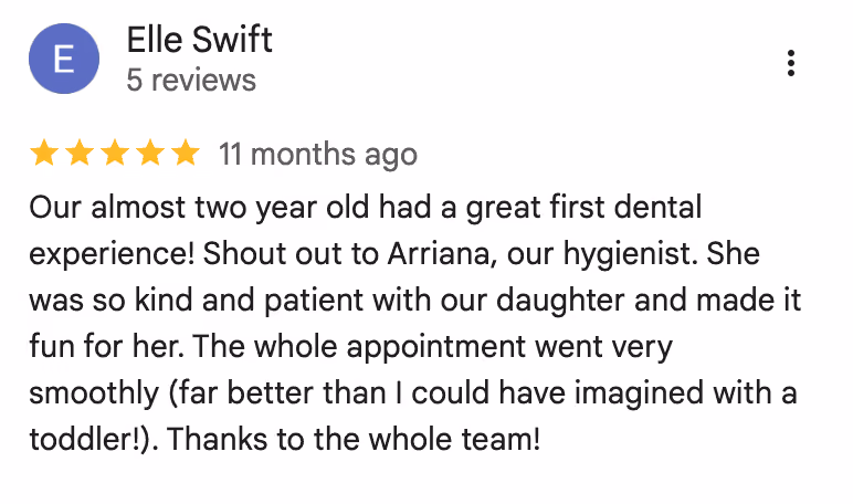 patient review screenshot from google
