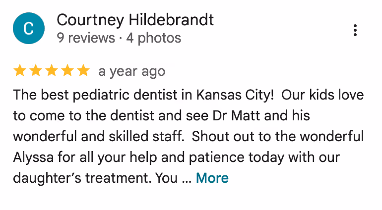 patient review screenshot from google