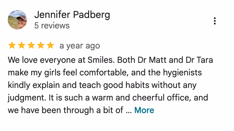 patient review screenshot from google