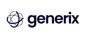 Generix logo with stylized atom symbol at left