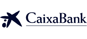 Logo de CaixaBank avec une étoile stylisée à gauche du nom.