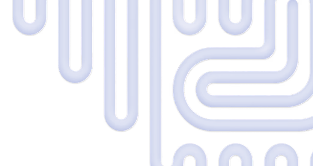 Motif abstrait de formes tubulaires bleues incurvées formant un design géométrique répétitif sur fond noir.