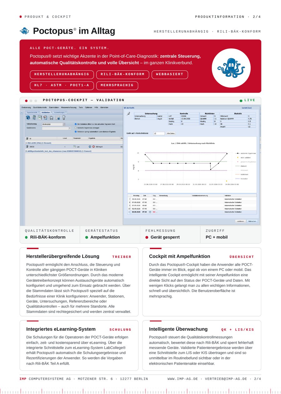 Poctopus Produktinformation, Innenseite