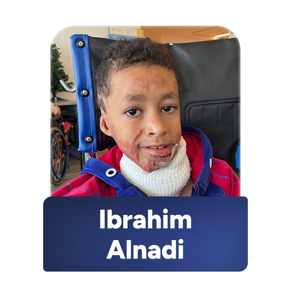 Child evacuated from Gaza through the FAJR MedEvac program