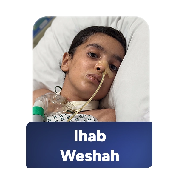 Child evacuated from Gaza through the FAJR MedEvac program