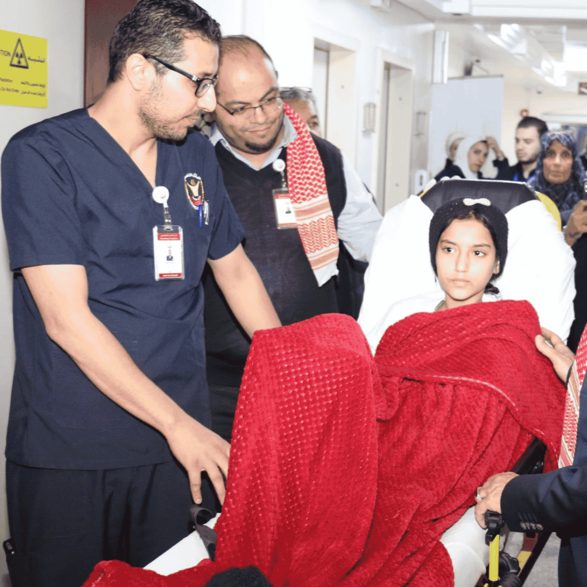 An evacuated child cared for by the FAJR team