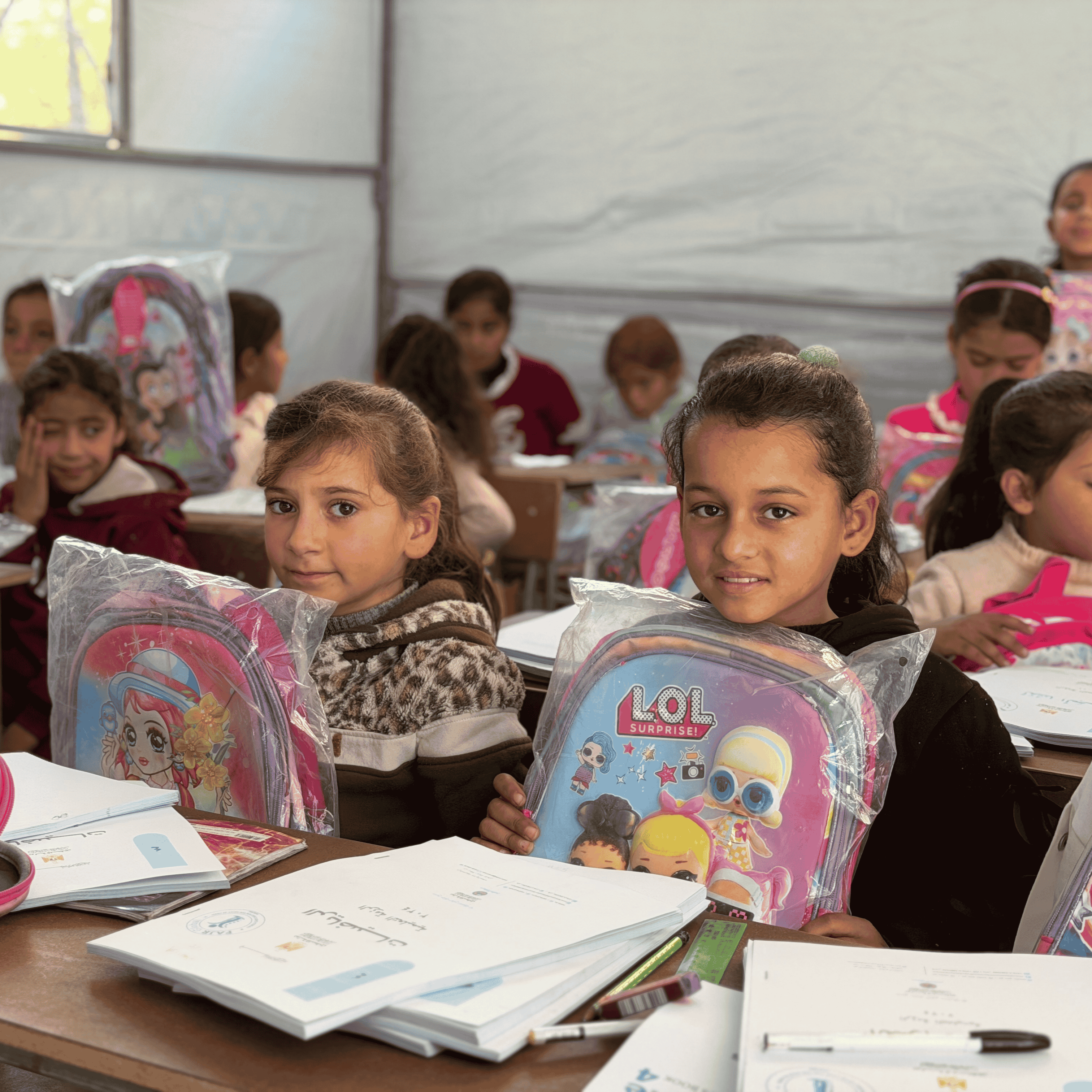 Children learning in field schools