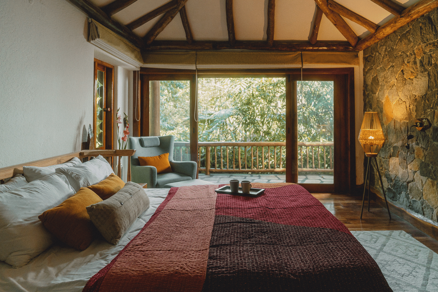 Bedroom at Estate Chadachil facing the forest