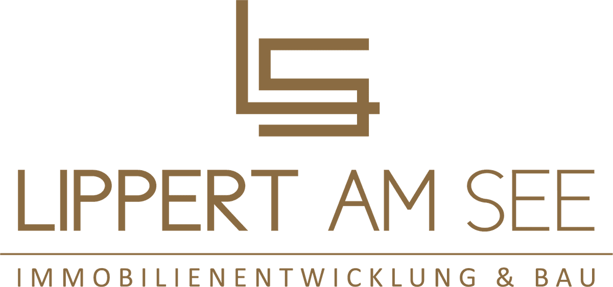 Logo von Lippert am See mit stilisierten Buchstaben LS und Text Immobilienentwicklung & Bau.