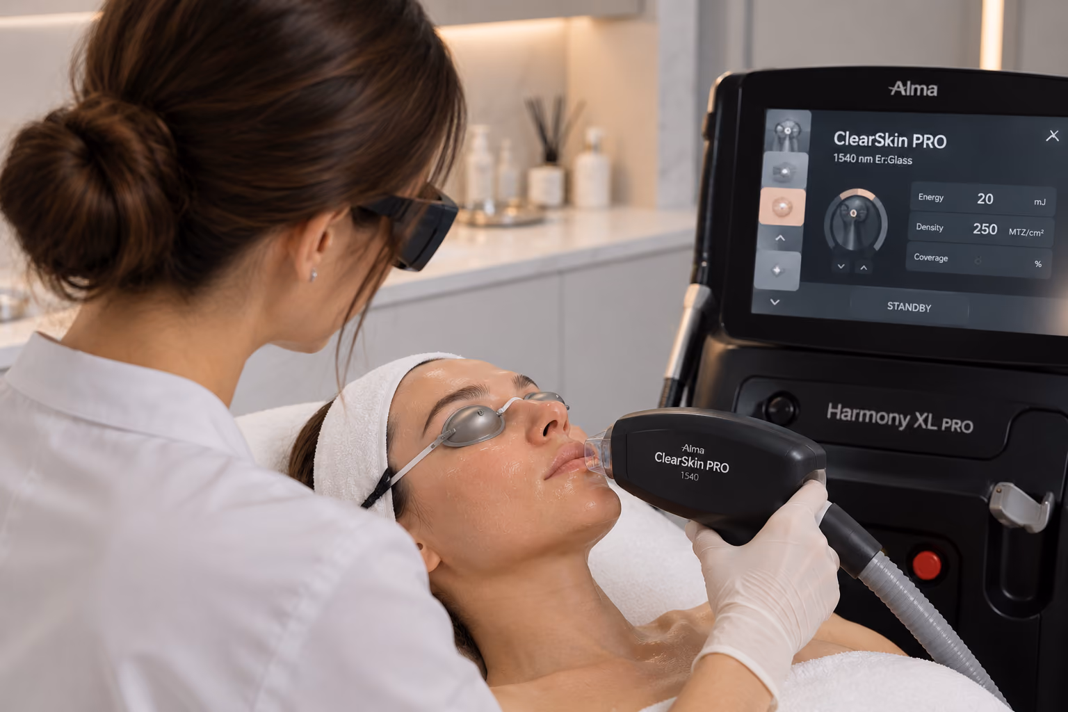 ClearSkin неабляційне фракційне лазерне шліфування на платформі Alma Harmony XL Pro