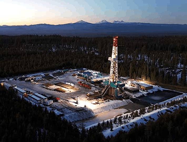 Geothermal drilling site at Newberry, Oregon