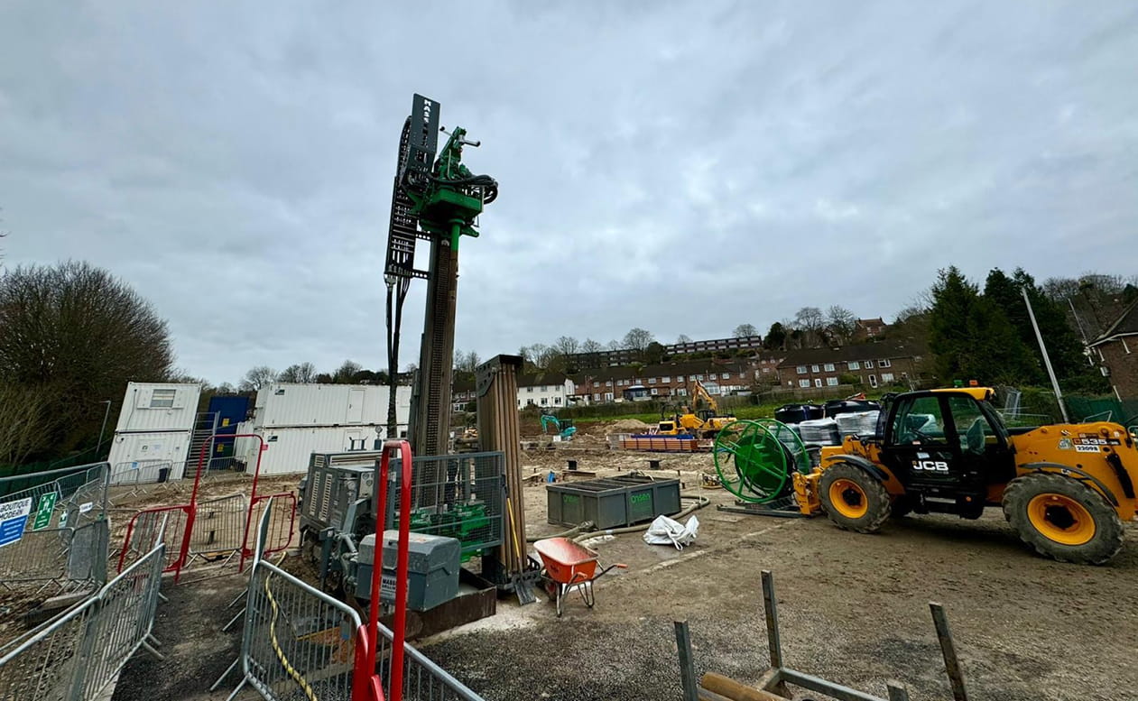New-build homes in Lewes served by a shared ground source array.