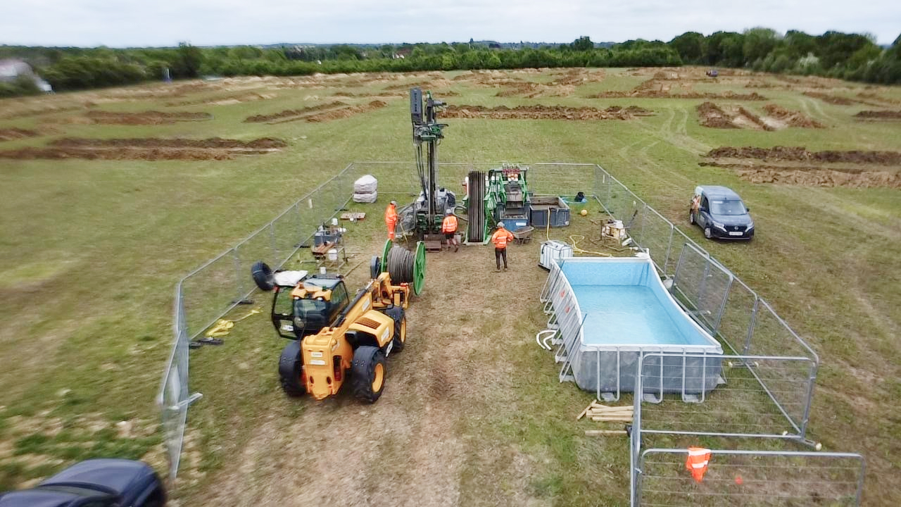 Onsen Energy team at work on a GSHP borehole drilling project.