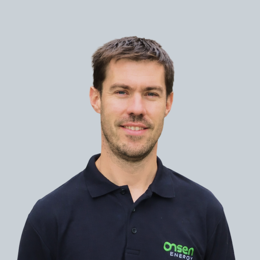 Gareth Berry, Founder and Managing Director of Onsen Energy, in a navy polo.