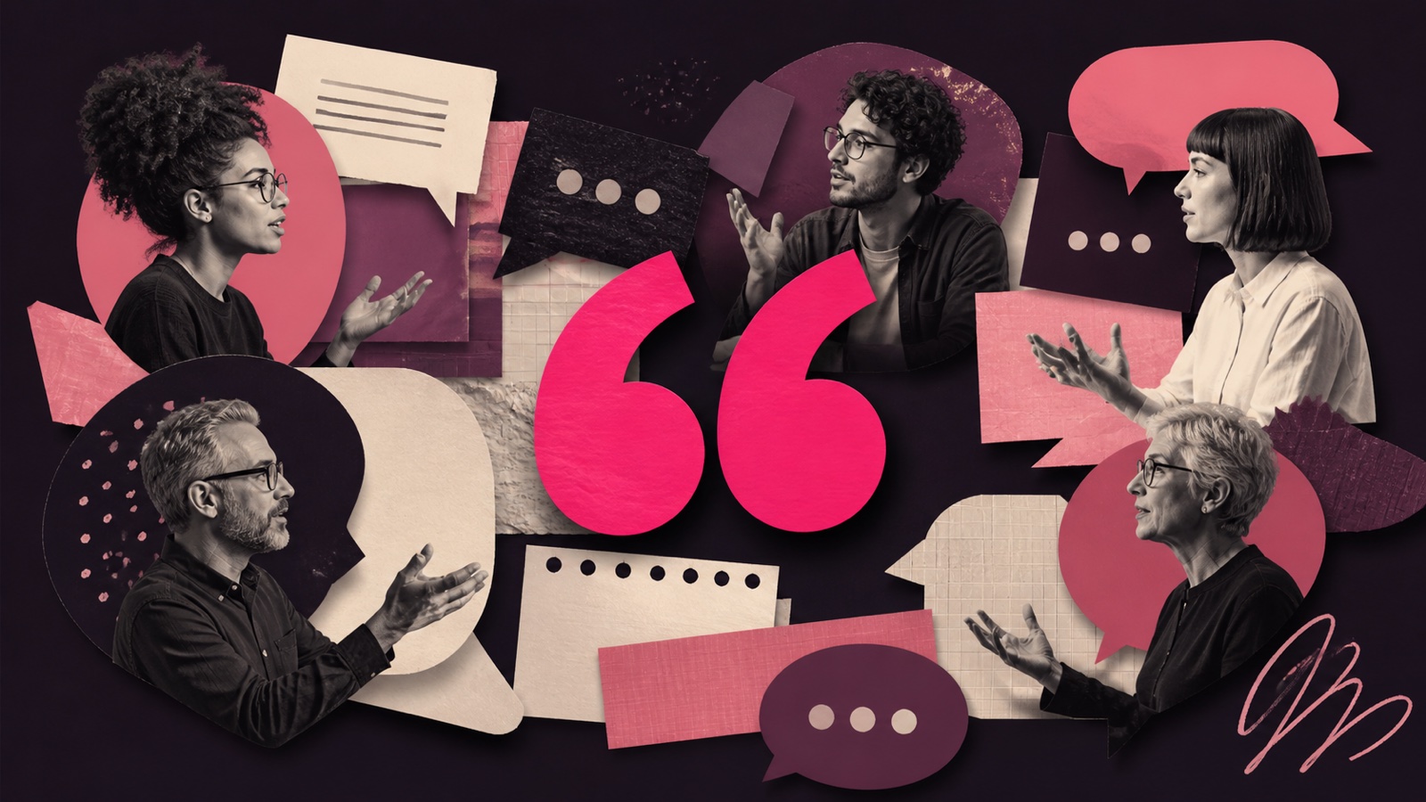 Best SEO quotes illustrated with expert voices and a bold quotation mark