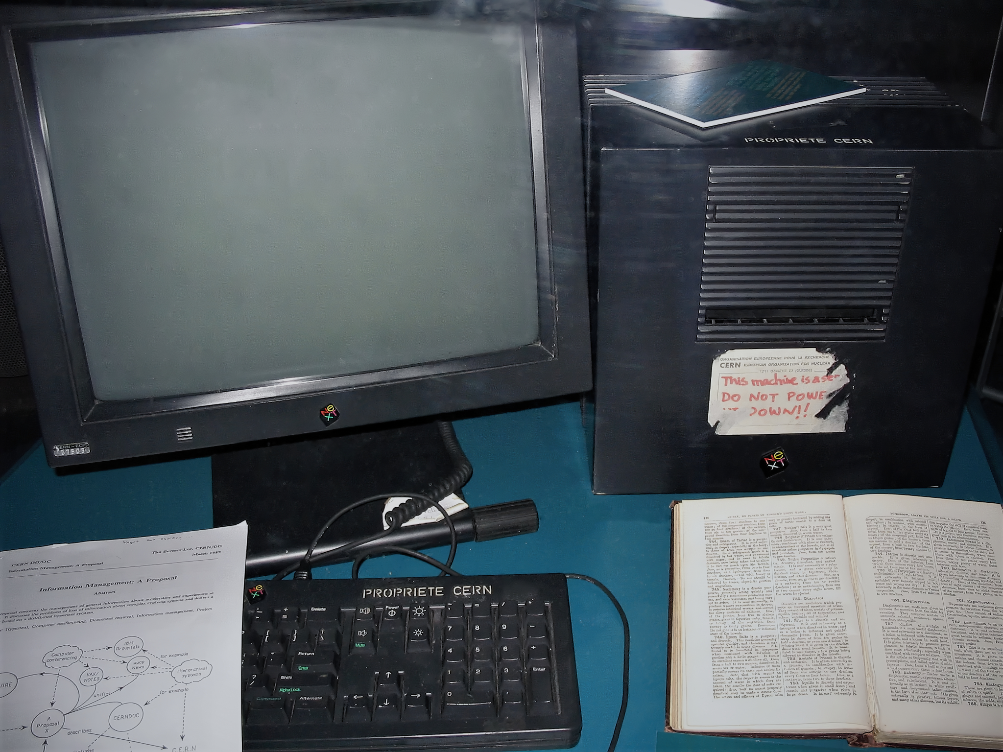 The NeXTcube used by Tim Berners-Lee as the first World Wide Web server at CERN