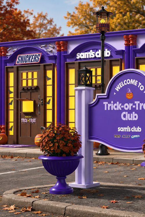 Sam's Club Snickers trick-or-treat retail build