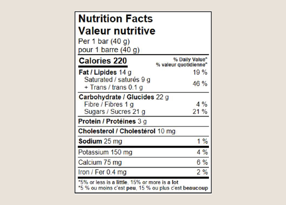 Maple crunch nutrition facts.