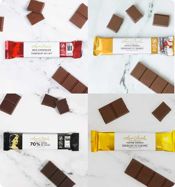 Laura Secord chocolate bars.