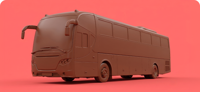 School bus made of chocolate.