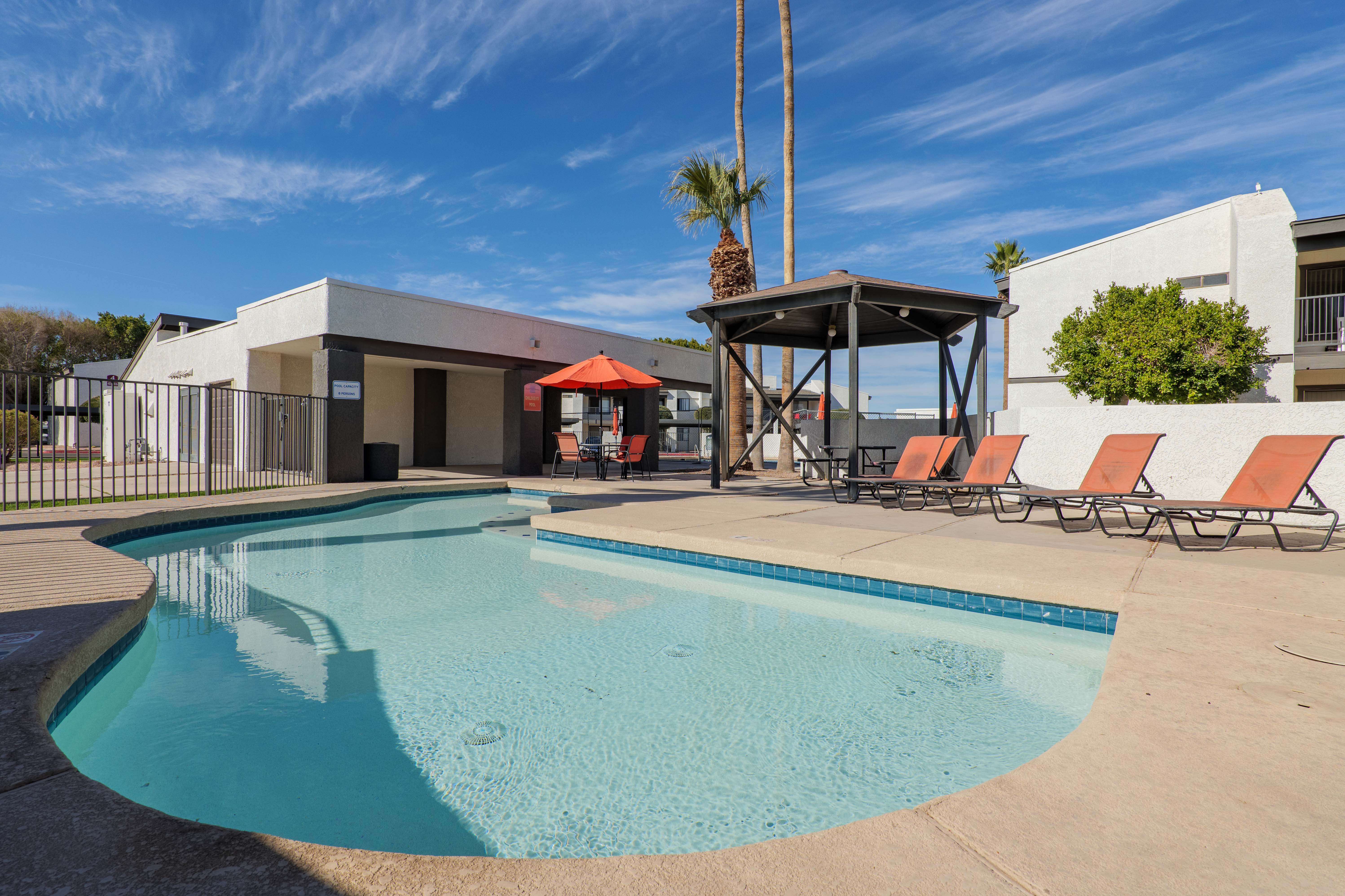 Pool and outdoor lounge area