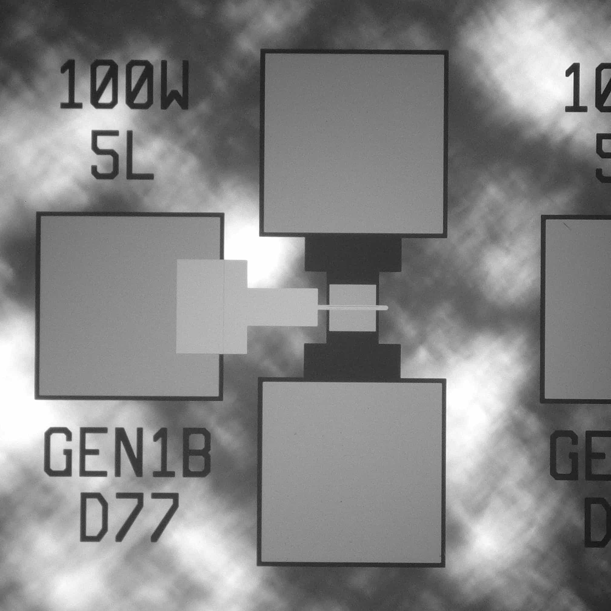 Microscope close-up of a diamond transistor device