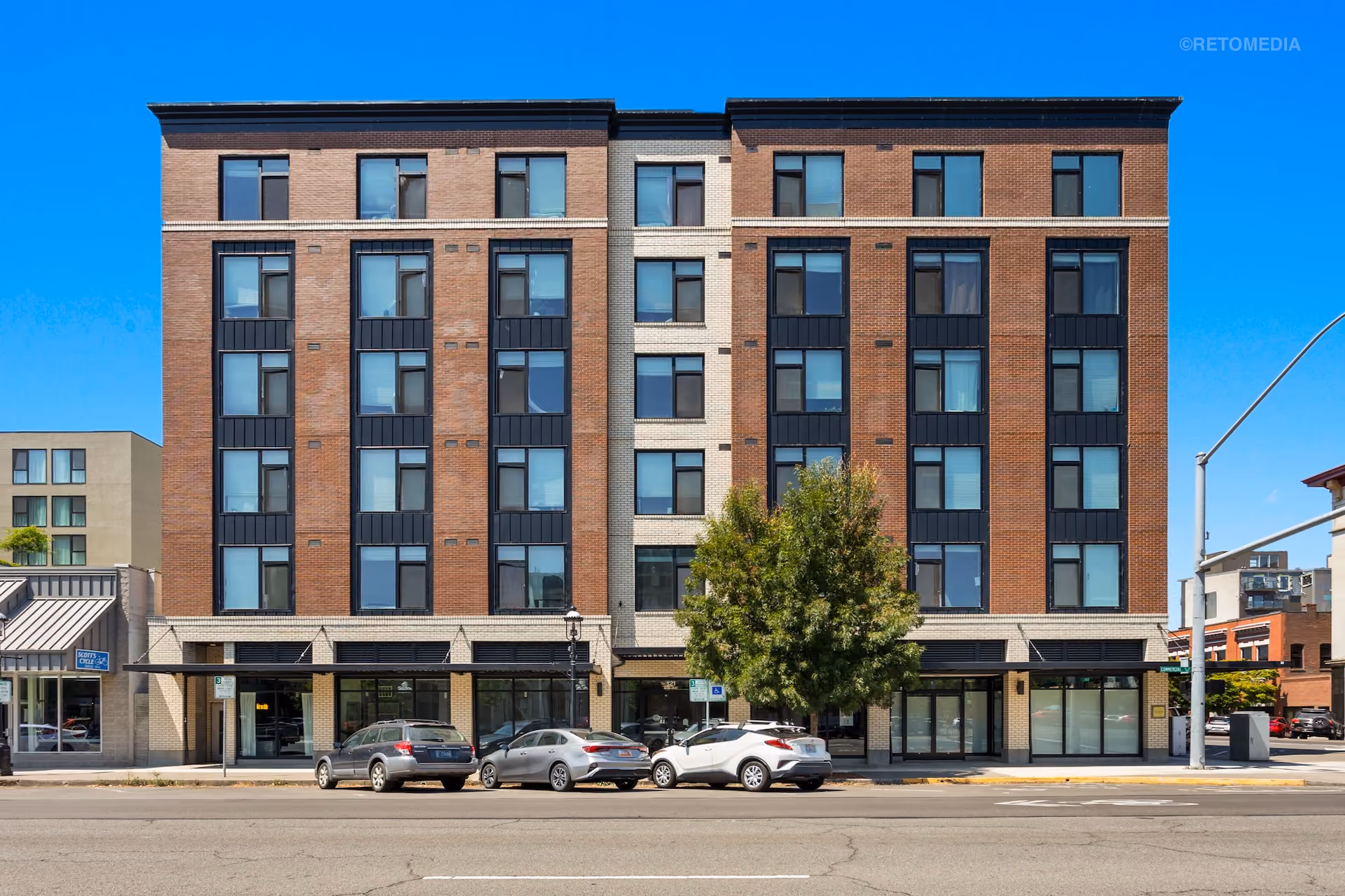 Exterior downtown community at Koz on State in Salem, Oregon