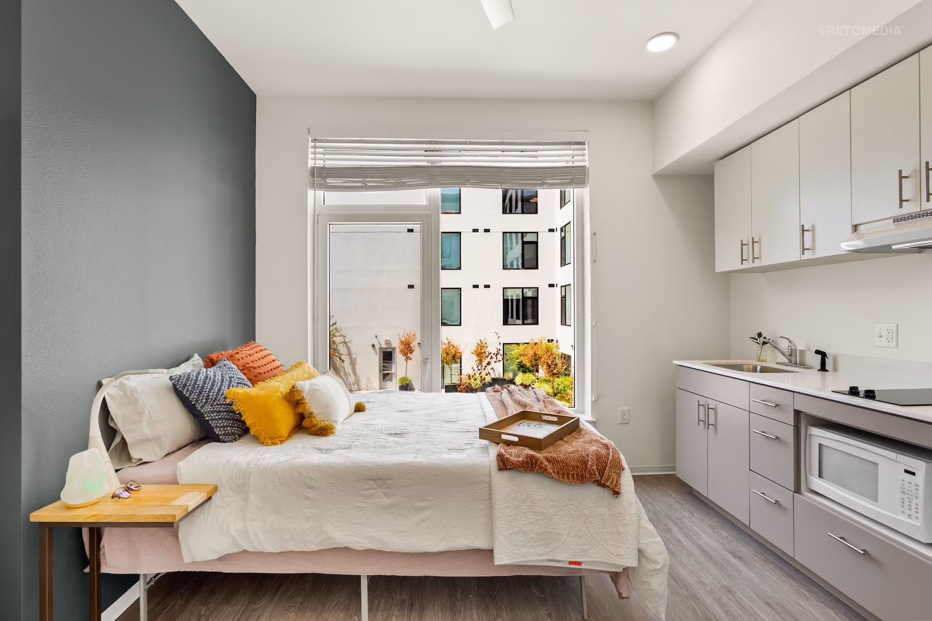 Cozy studio bedroom with window at Koz on State in Salem, Oregon