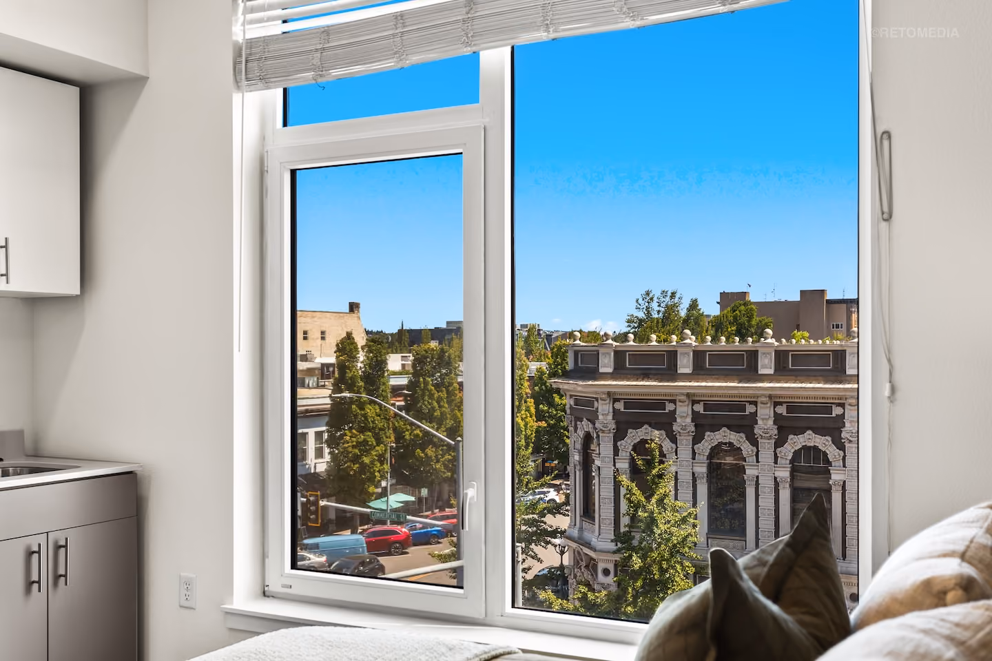 Studio with large window at Koz on State in Salem, Oregon