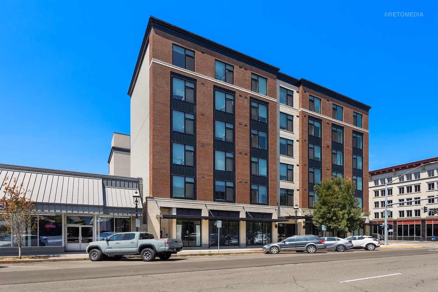 Exterior downtown community at Koz on State in Salem, Oregon